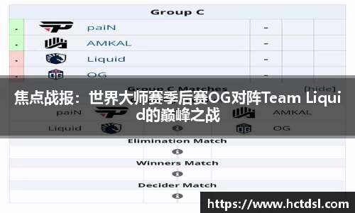焦点战报：世界大师赛季后赛OG对阵Team Liquid的巅峰之战